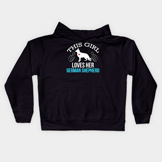 This Girl Loves Her German Shepherd Dog Kids Hoodie by JessDesigns